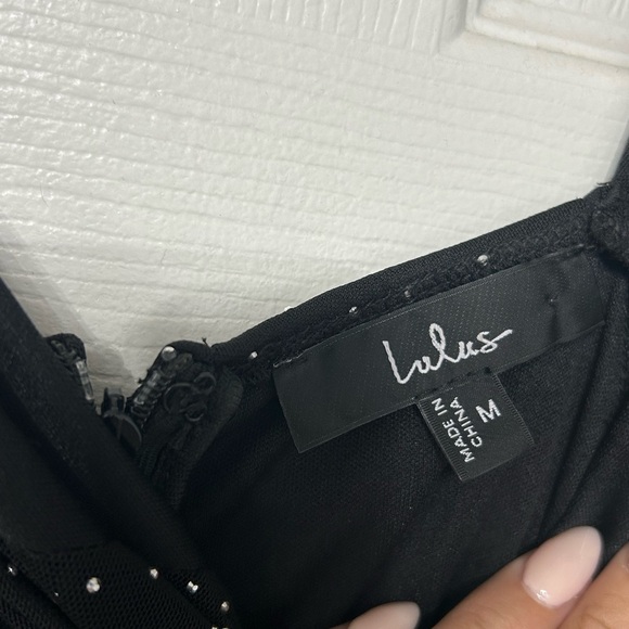 Lulus Marvelous Glam Black Mesh Rhinestone Twist-front Maxi Dress - Size M - Picture 4 of 8